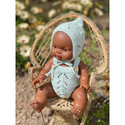 Pelele y Capota color verde agua.