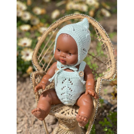 Pelele y Capota color verde agua.